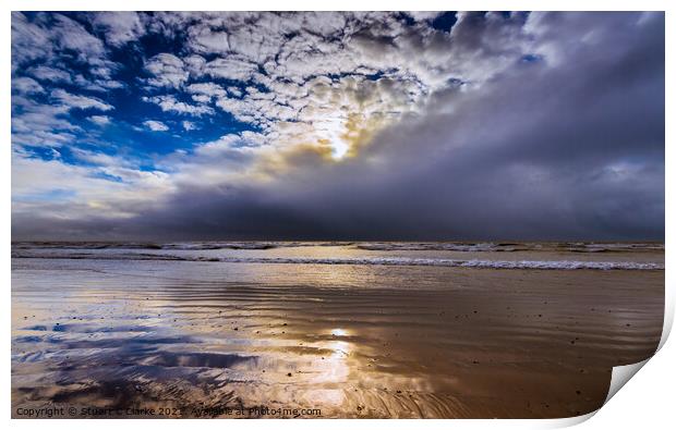 Breaking through the stormclouds Print by Stuart C Clarke