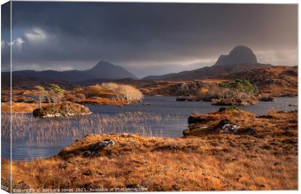 Majestic Suilven and Canisp Canvas Print by Barbara Jones