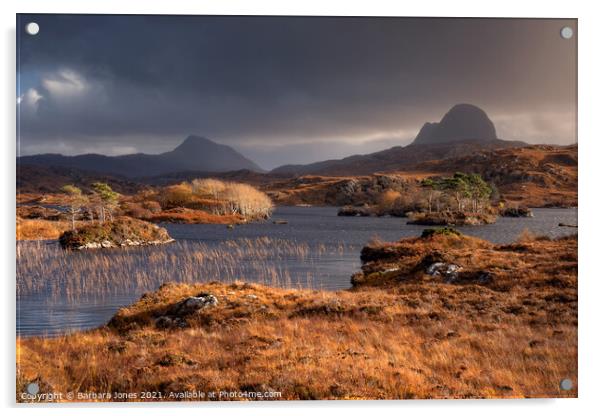 Majestic Suilven and Canisp Acrylic by Barbara Jones