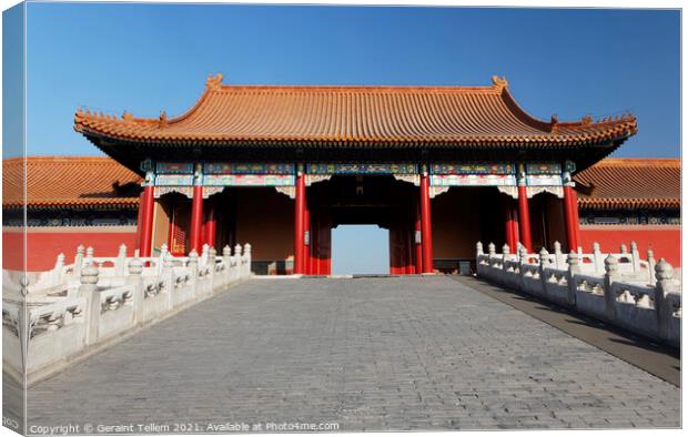 Entrance to Forbidden City, Beijing, China Canvas Print by Geraint Tellem ARPS