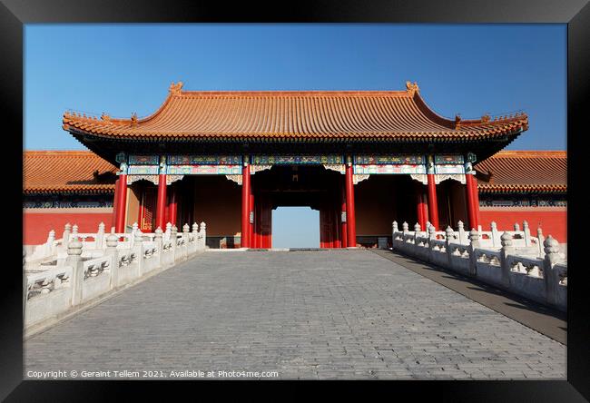 Entrance to Forbidden City, Beijing, China Framed Print by Geraint Tellem ARPS