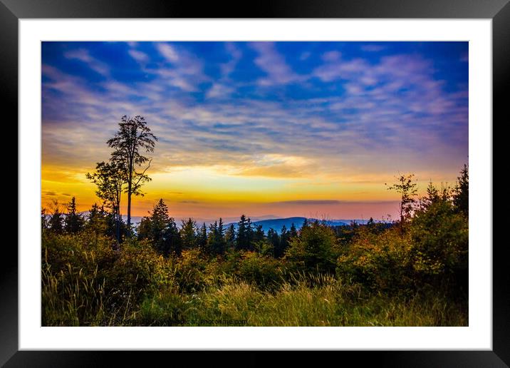 Sunset over Sumava Mountains. Framed Mounted Print by Sergey Fedoskin
