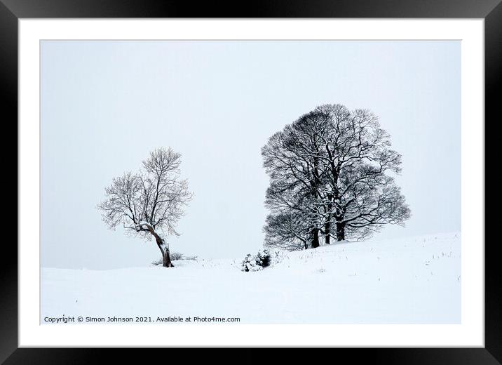 Trees in snow Framed Mounted Print by Simon Johnson