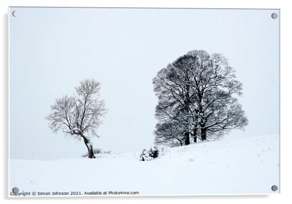 Trees in snow Acrylic by Simon Johnson