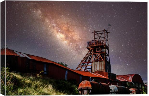Big Pit And The Milky Way Canvas Print by Steve Purnell