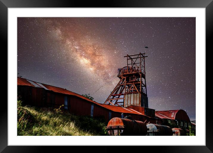 Big Pit And The Milky Way Framed Mounted Print by Steve Purnell