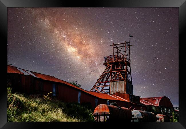 Big Pit And The Milky Way Framed Print by Steve Purnell