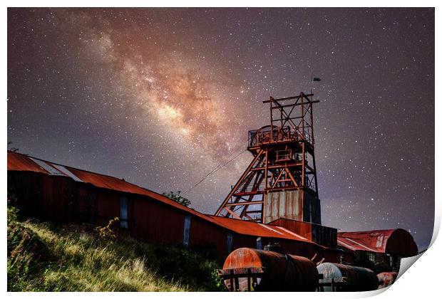 Big Pit And The Milky Way Print by Steve Purnell