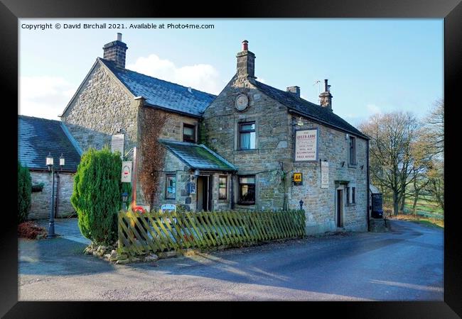 The Queen Anne pub at Great Hucklow, Derbyshire Framed Print by David Birchall