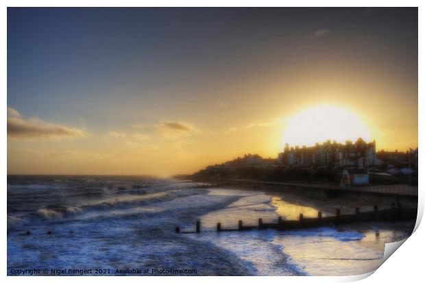 Southwold Seafront Sunset Print by Nigel Bangert