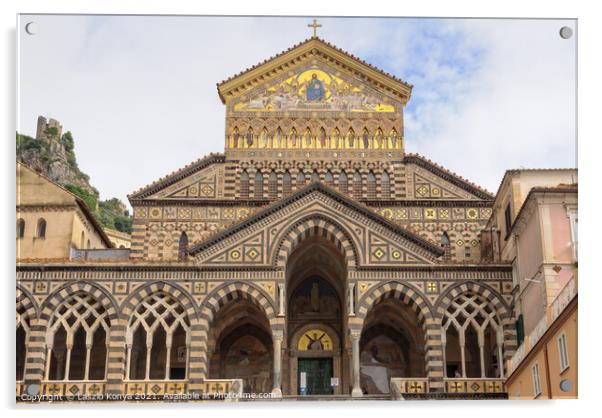 Cathedral of St. Andrew - Amalfi Acrylic by Laszlo Konya