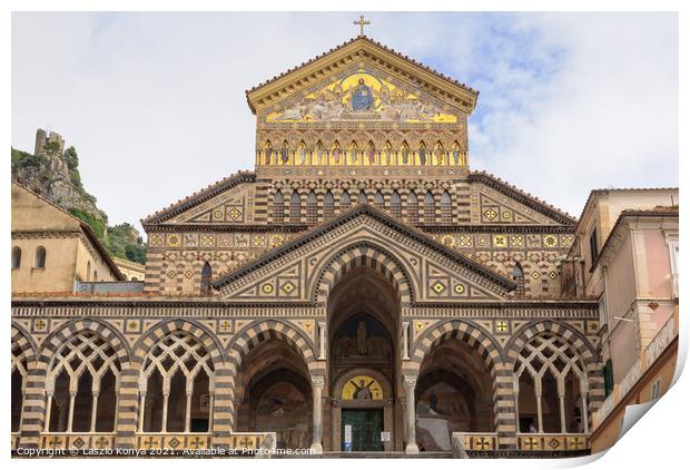 Cathedral of St. Andrew - Amalfi Print by Laszlo Konya