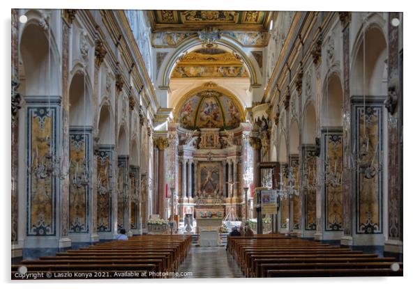 Nave of the Cathedral - Amalfi Acrylic by Laszlo Konya