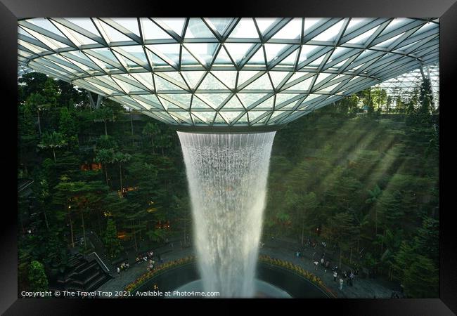 Changi airports inside waterfall Framed Print by The Travel Trap