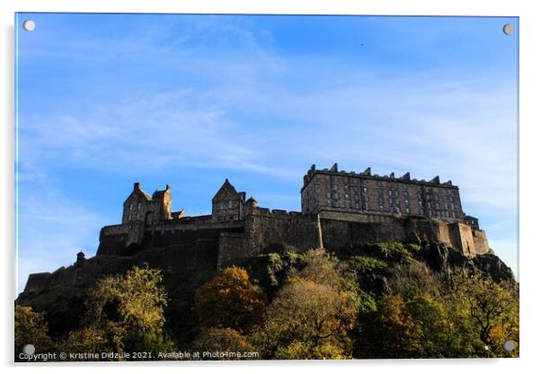 Edinburgh Castle Acrylic by Kristine Didzule