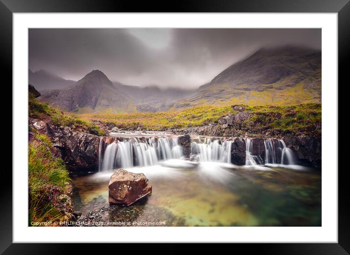 Fairy pools on a wet moody day on the Isle of Skye 83 Framed Mounted Print by PHILIP CHALK