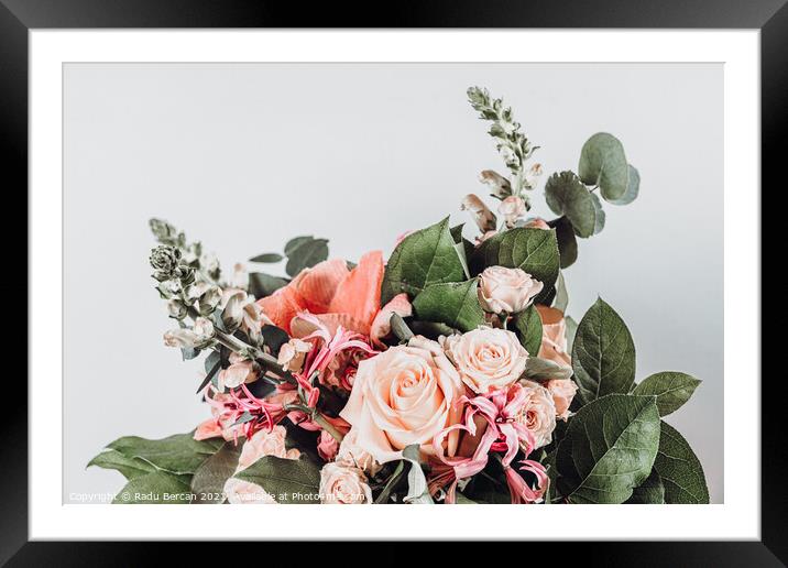 Flowers In Pink, Pastel Flowers Print, Botanical Art Framed Mounted Print by Radu Bercan