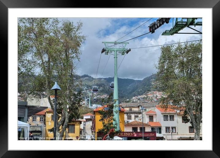Funchal Cable Car Madeira Portugal Framed Mounted Print by Diana Mower