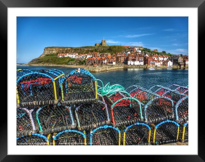 Whitby Abbey fron the Harbour Framed Mounted Print by Sue Walker