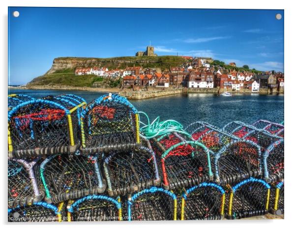 Whitby Abbey fron the Harbour Acrylic by Sue Walker