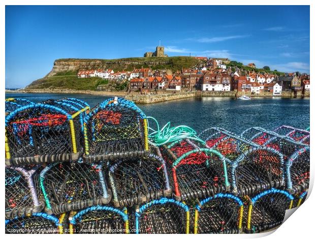 Whitby Abbey fron the Harbour Print by Sue Walker