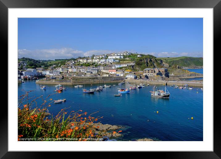 Mevagissey Harbour Cornwall Framed Mounted Print by Chris Warren