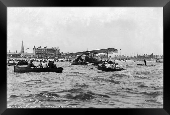 Sea plane, ,from original vintage negative Framed Print by Kevin Allen