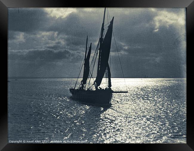 Vintage picture sailing fishing Smack, ,from origi Framed Print by Kevin Allen