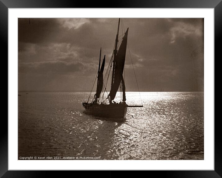 Sailing Smack, ,from original vintage negative Framed Mounted Print by Kevin Allen