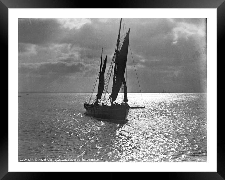 Edwardian fishing boat , ,from original vintage ne Framed Mounted Print by Kevin Allen