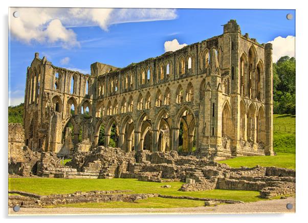 Rievaulx Abbey Acrylic by Trevor Kersley RIP