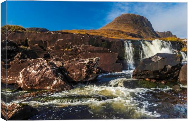Pass of the Cattle Waterfall, Wester Ross Canvas Print by David Ross