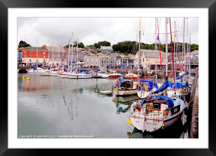 Harbour at Padstow in Cornwall. Framed Mounted Print by john hill