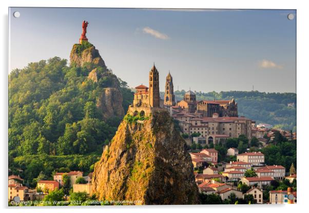 Over view of Le Puy en Velay Acrylic by Chris Warren