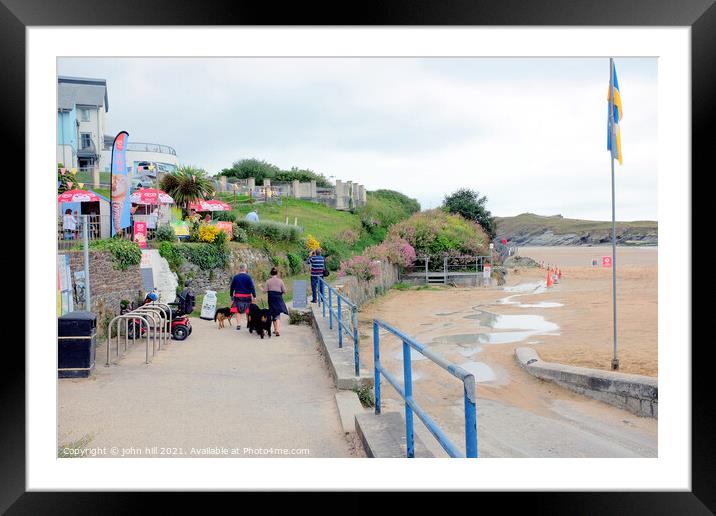 Porth beach at Newquay in Cornwall. Framed Mounted Print by john hill