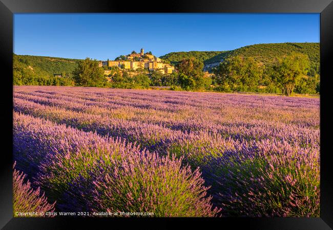 Lavender fields near Banon Provence France Framed Print by Chris Warren
