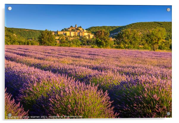 Lavender fields near Banon Provence France Acrylic by Chris Warren