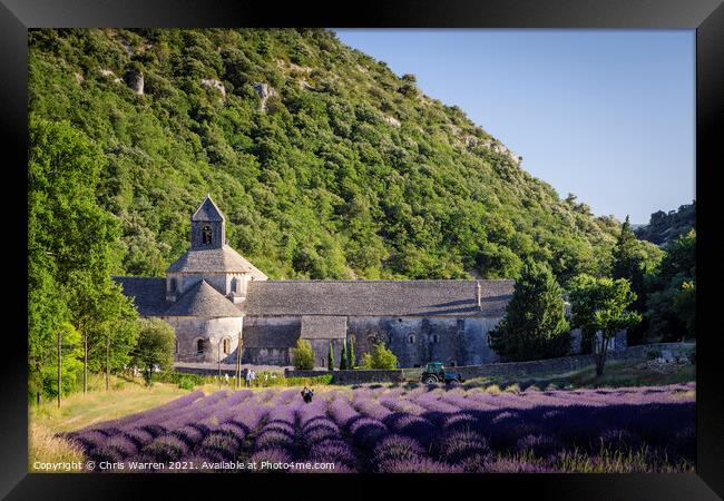 Senanque Abbey with lavender fields Provence Franc Framed Print by Chris Warren