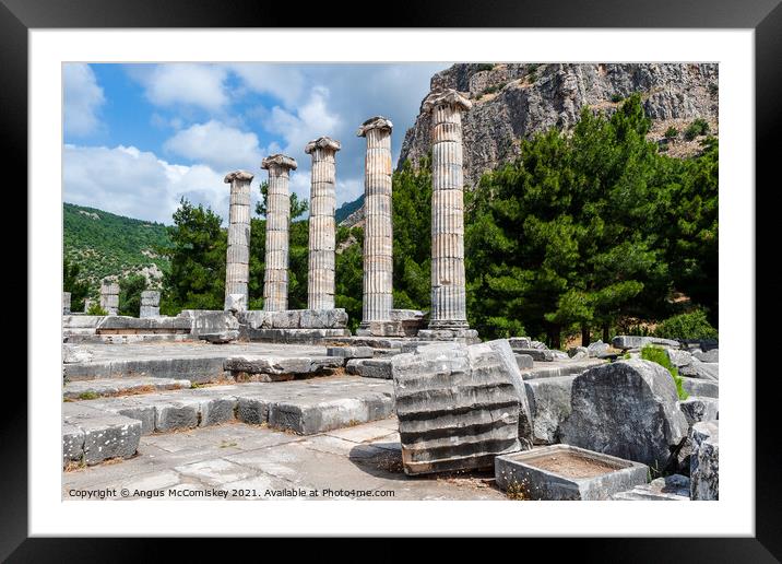 Greek Temple of Athena at Priene, Turkey Framed Mounted Print by Angus McComiskey