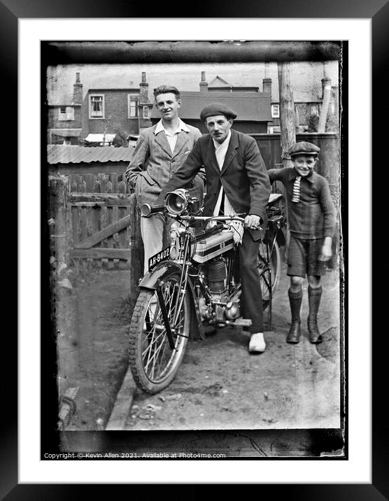 Vintage motorcycle from original vintage negative Framed Mounted Print by Kevin Allen