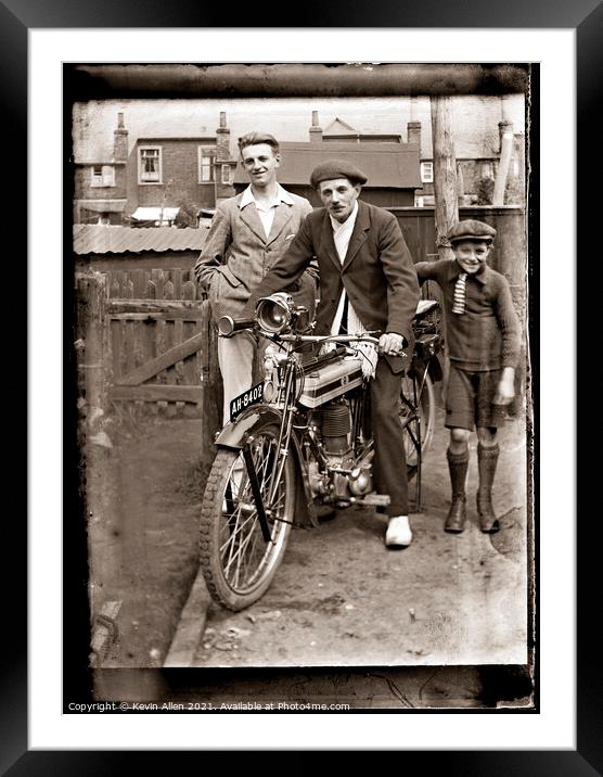 Vintage Motocycle , original vintage negative Framed Mounted Print by Kevin Allen