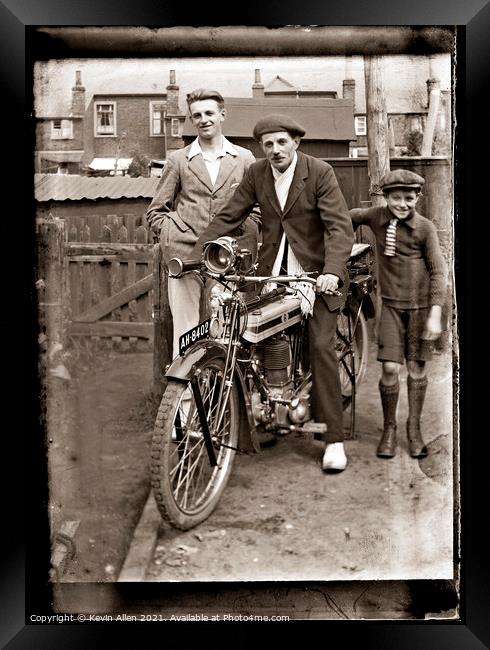 Vintage Motocycle , original vintage negative Framed Print by Kevin Allen