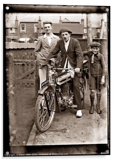 Vintage Motocycle , original vintage negative Acrylic by Kevin Allen