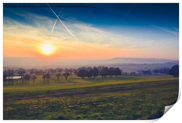 Holcombe hill and peel tower in ramsbottom Print by Derrick Fox Lomax
