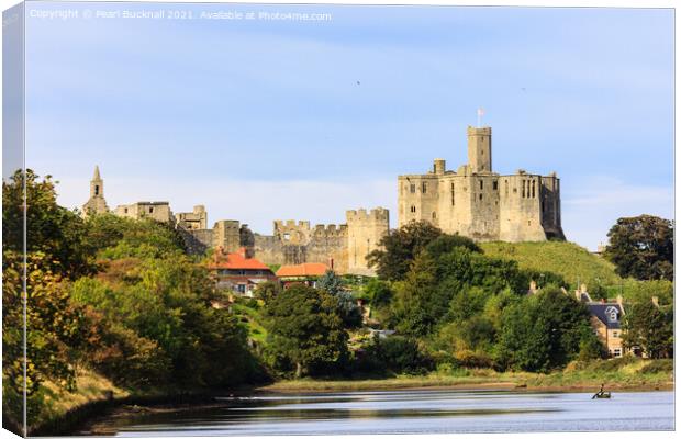 River Coquet and Warkworth Castle Canvas Print by Pearl Bucknall