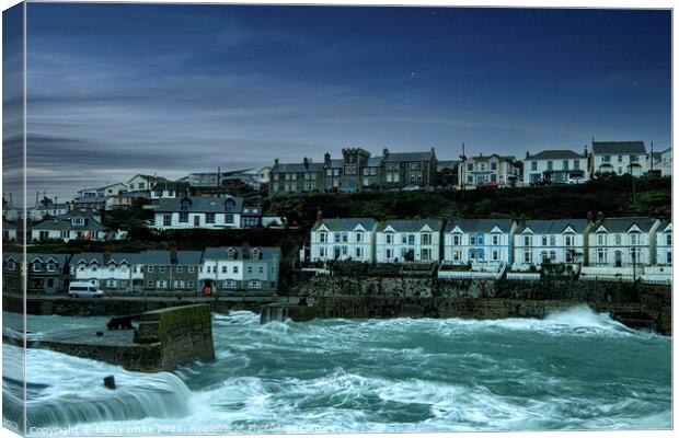 Porthleven harbour Cornwall Canvas Print by kathy white