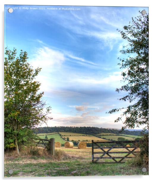 A Shropshire farming View Acrylic by Philip Brown