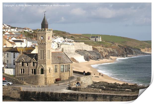 Portleven Sea Front, Cornwall. UK Print by Philip Brown