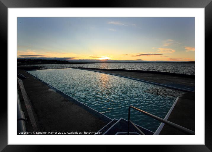 Shoalstone Pool at Sunset Framed Mounted Print by Stephen Hamer