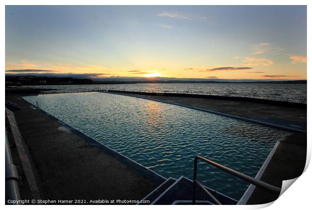 Shoalstone Pool at Sunset Print by Stephen Hamer